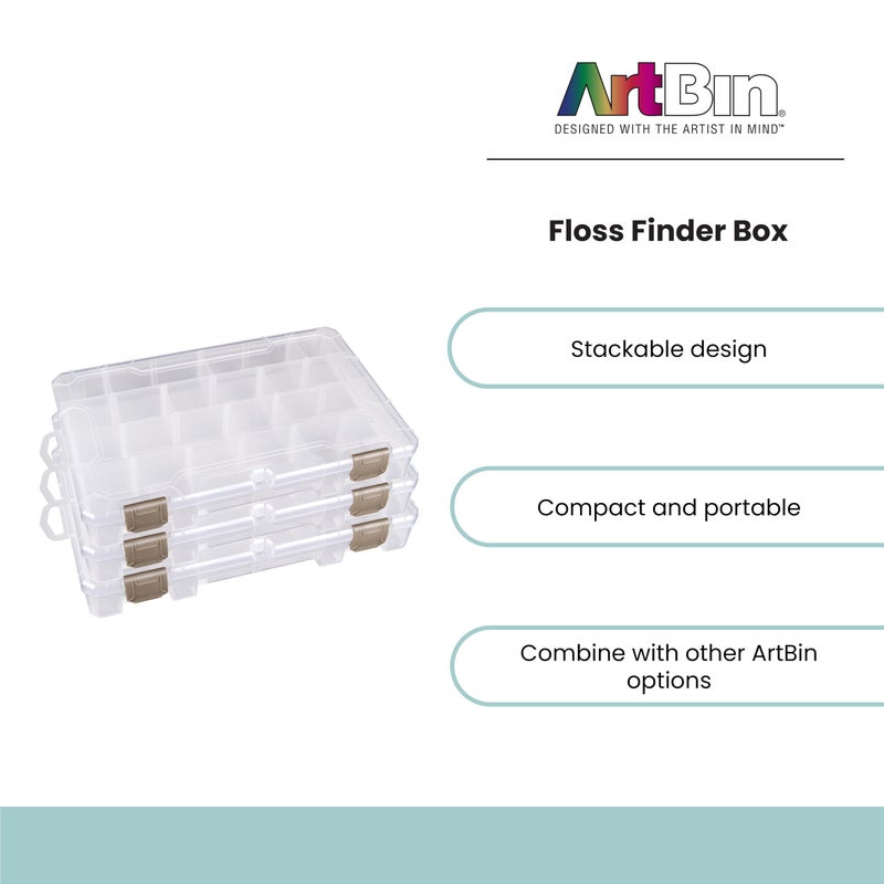 ArtBin Floss Finder Box: Clear Sewing Organizer with 6 Compartments, 12 Dividers, Durable - Perfect for Embroidery Floss and Small Sewing Supplies Storage - Image 5